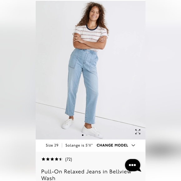 Madewell Pull On Relaxed Jeans in Bellview Wash Medium - Picture 16 of 16